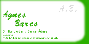 agnes barcs business card